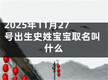 2025年11月27号出生史姓宝宝取名叫什么