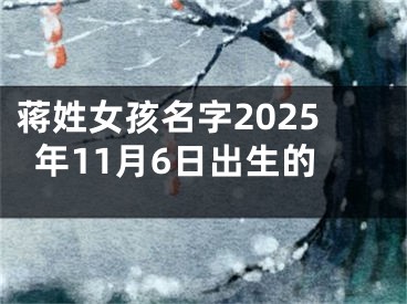 蒋姓女孩名字2025年11月6日出生的