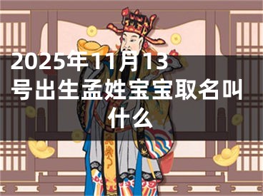 2025年11月13号出生孟姓宝宝取名叫什么