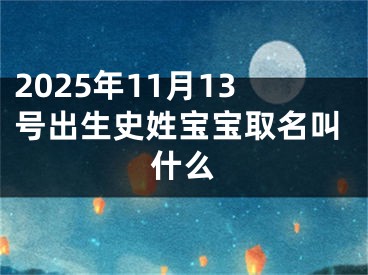 2025年11月13号出生史姓宝宝取名叫什么