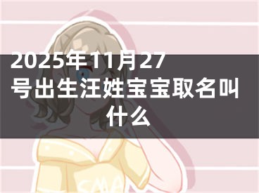 2025年11月27号出生汪姓宝宝取名叫什么