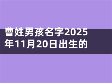 曹姓男孩名字2025年11月20日出生的
