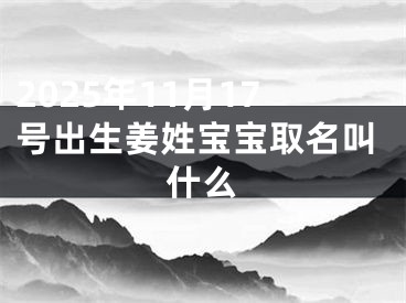 2025年11月17号出生姜姓宝宝取名叫什么
