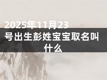 2025年11月23号出生彭姓宝宝取名叫什么