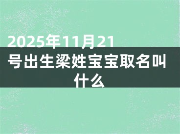 2025年11月21号出生梁姓宝宝取名叫什么