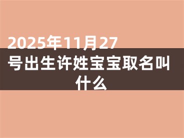 2025年11月27号出生许姓宝宝取名叫什么