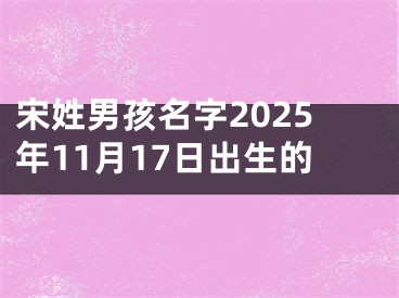 宋姓男孩名字2025年11月17日出生的