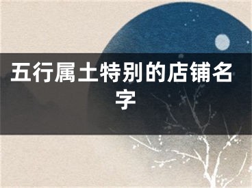 五行属土特别的店铺名字