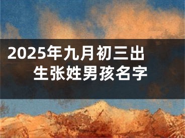 2025年九月初三出生张姓男孩名字