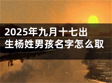 2025年九月十七出生杨姓男孩名字怎么取