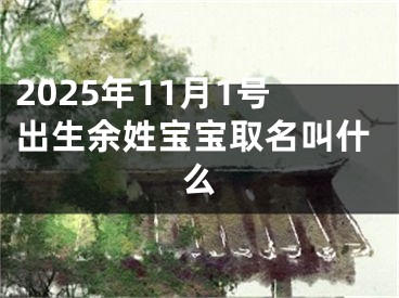 2025年11月1号出生余姓宝宝取名叫什么