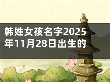 韩姓女孩名字2025年11月28日出生的