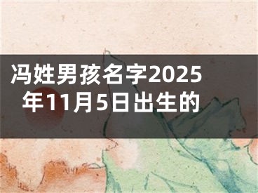 冯姓男孩名字2025年11月5日出生的