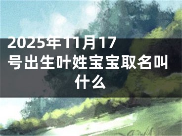 2025年11月17号出生叶姓宝宝取名叫什么