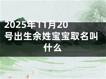 2025年11月20号出生余姓宝宝取名叫什么