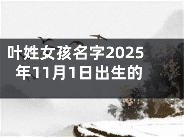 叶姓女孩名字2025年11月1日出生的