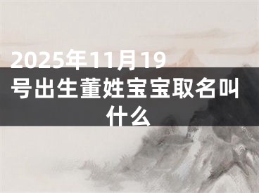 2025年11月19号出生董姓宝宝取名叫什么