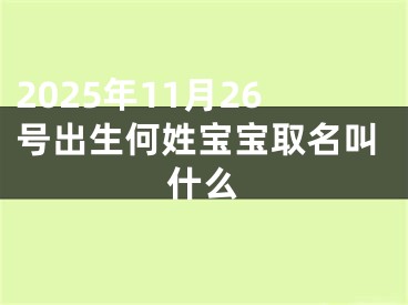 2025年11月26号出生何姓宝宝取名叫什么