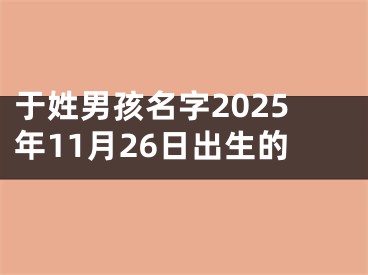 于姓男孩名字2025年11月26日出生的