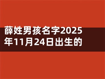 薛姓男孩名字2025年11月24日出生的
