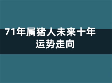 71年属猪人未来十年运势走向