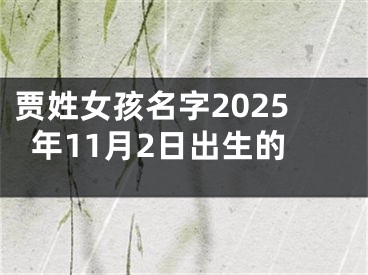 贾姓女孩名字2025年11月2日出生的