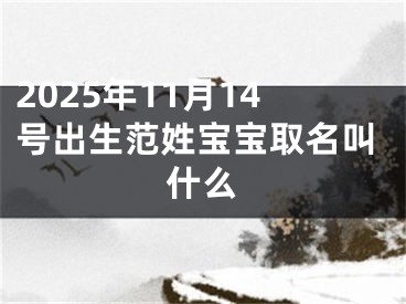 2025年11月14号出生范姓宝宝取名叫什么