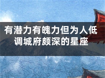 有潜力有魄力但为人低调城府颇深的星座