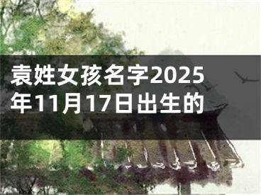 袁姓女孩名字2025年11月17日出生的