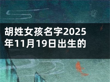 胡姓女孩名字2025年11月19日出生的