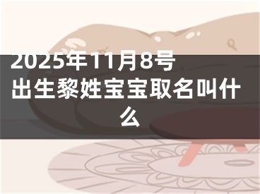 2025年11月8号出生黎姓宝宝取名叫什么