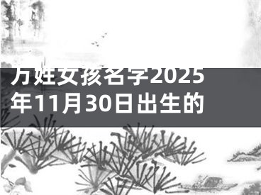 万姓女孩名字2025年11月30日出生的