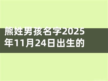 熊姓男孩名字2025年11月24日出生的