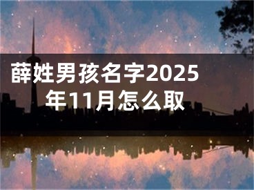 薛姓男孩名字2025年11月怎么取