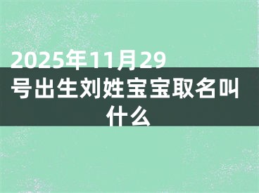 2025年11月29号出生刘姓宝宝取名叫什么