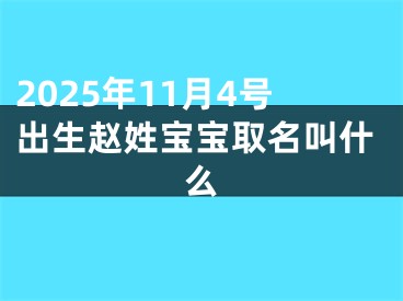 2025年11月4号出生赵姓宝宝取名叫什么
