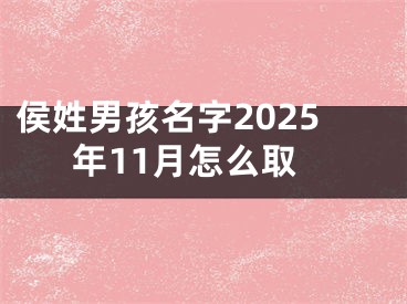 侯姓男孩名字2025年11月怎么取