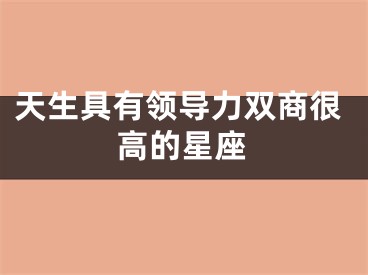 天生具有领导力双商很高的星座