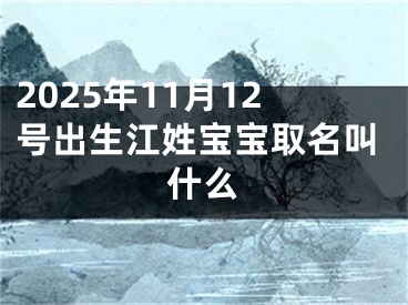 2025年11月12号出生江姓宝宝取名叫什么