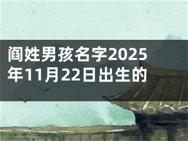 阎姓男孩名字2025年11月22日出生的
