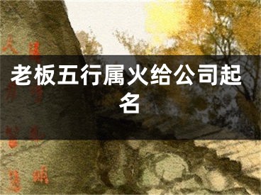 老板五行属火给公司起名