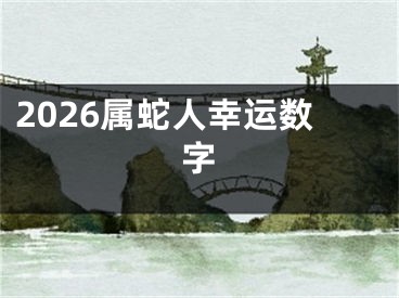 2026属蛇人幸运数字