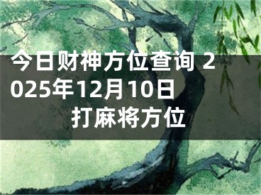 今日财神方位查询 2025年12月10日打麻将方位