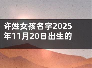 许姓女孩名字2025年11月20日出生的