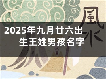 2025年九月廿六出生王姓男孩名字