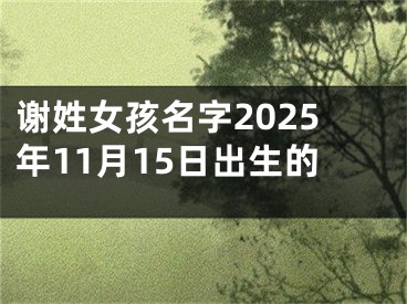 谢姓女孩名字2025年11月15日出生的