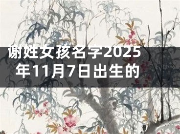 谢姓女孩名字2025年11月7日出生的