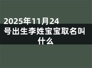 2025年11月24号出生李姓宝宝取名叫什么