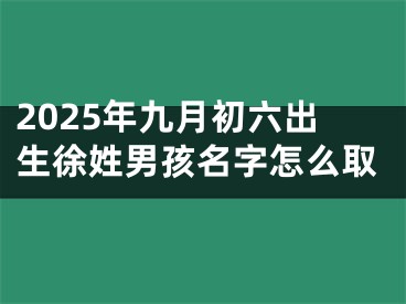 2025年九月初六出生徐姓男孩名字怎么取
