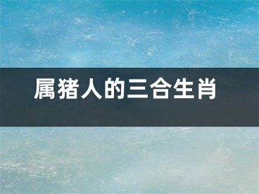 属猪人的三合生肖